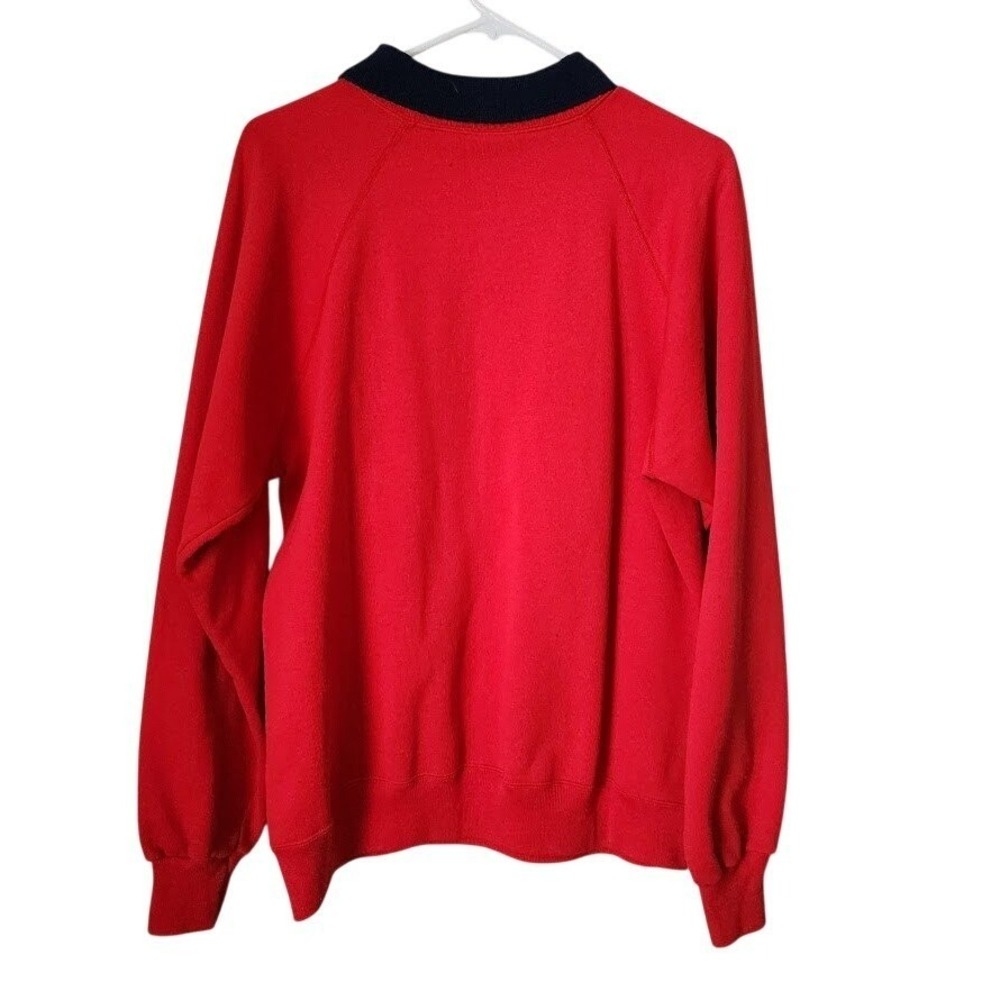 VALORIE SOCKWELL Folk Art Golf Appliqué‎ Collared Sweatshirt Preppy VTG 90's L - Picture 3 of 10
